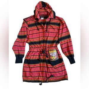 Vintage Palmer E Palmer Striped Hooded Sweatshirt Shirt Jacket Women’s Size S